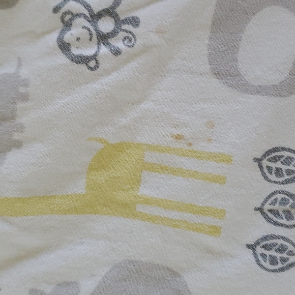 Jungle Monkey Giraffe Whale Gray and Yellow Crib Bedding Set - Picture 5 of 6
